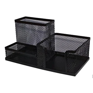 Przybornik na biurko metalowy 3A czarny