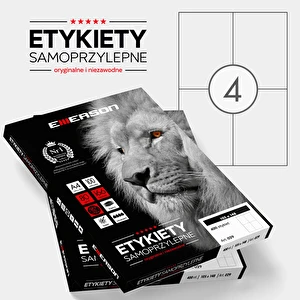 Etykiety samoprzylepne A4 Emerson 105x148 mm (podział 4szt) 100 ark