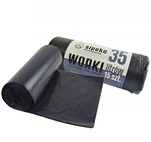 Worki na śmieci odpady 35L/15szt mocne proekologiczne czarne